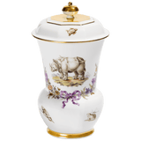 Pokal Exotische Tiere, Weiß mit Gold, H 18 cm | Meissen Limitierte Meisterwerke