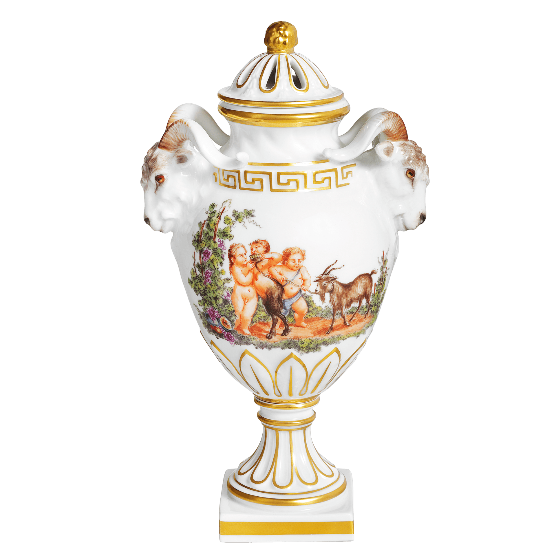 Pokal mit Widderköpfen, limitiert, H 18,5 cm | Meissen Limitierte Meisterwerke 289684 - 51m60 - Meissen Weimar