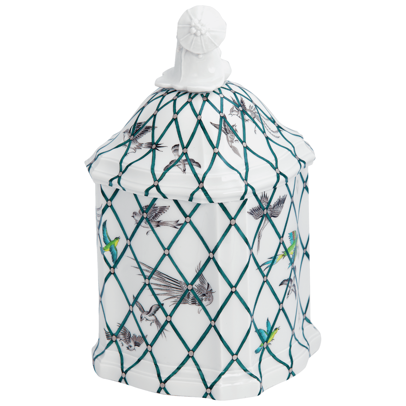 Porzellan Dose Voliere, handbemalt, H 24 cm | Meissen Limitierte Meisterwerke 40a084 - 52653 - Meissen Weimar