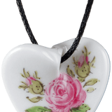 Porzellananhänger Geschwungenes Herz Rose, H 2,5 cm | Meissen Porzellananhänger