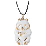 Porzellananhänger Halbrelief Panda Gold, H 3,5 cm | Meissen Porzellananhänger