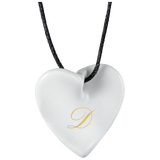 Porzellananhänger Herz mit Monogramm Gold, H 2,5 cm | Meissen Porzellananhänger