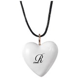 Porzellananhänger Herz mit Monogramm Schwarz, H 2,4 cm | Meissen Porzellananhänger