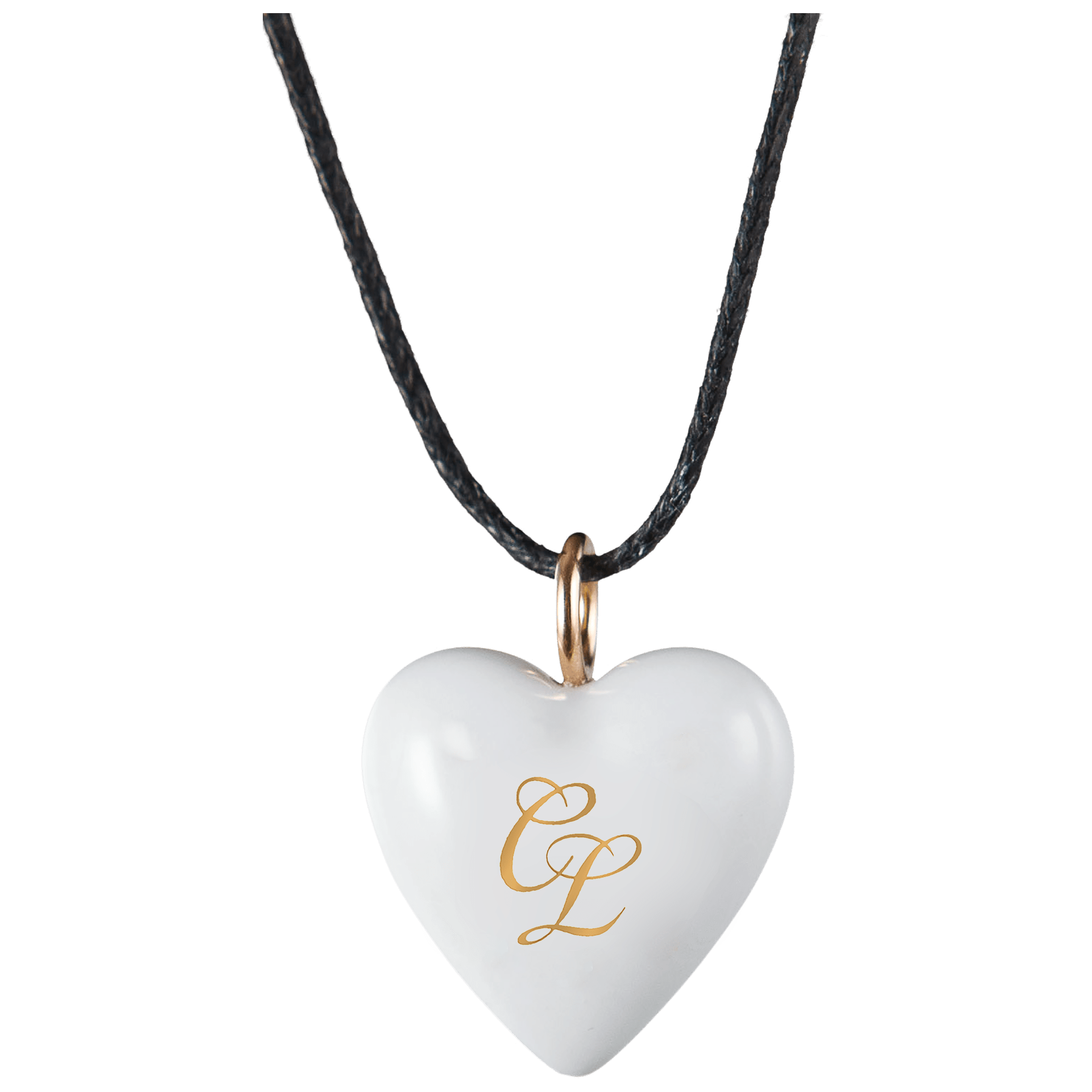 Porzellananhänger Herz Monogramm Gold, H 2,2 cm | Meissen Porzellananhänger 97b202-71m04 - Meissen Weimar