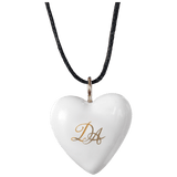 Porzellananhänger Herz Monogramm in Schwarz, 2,2 cm | Meissen Porzellananhänger