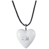 Porzellananhänger Herz Monogramm Platin, H 2,2 cm | Meissen Porzellananhänger