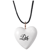 Porzellananhänger Herz, Monogramm Schwarz, H 2,4 cm | Meissen Porzellananhänger