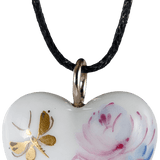 Porzellananhänger Herz, Schmetterlingswiese, H 2,4 cm | Meissen Porzellananhänger