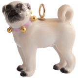 Porzellananhänger Hund Mops Rose Edition 3,4 cm | Meissen Porzellananhänger