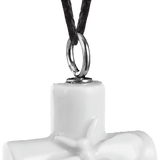 Porzellananhänger Kreuz Schmetterling Weiß, H 4 cm | Meissen Porzellananhänger