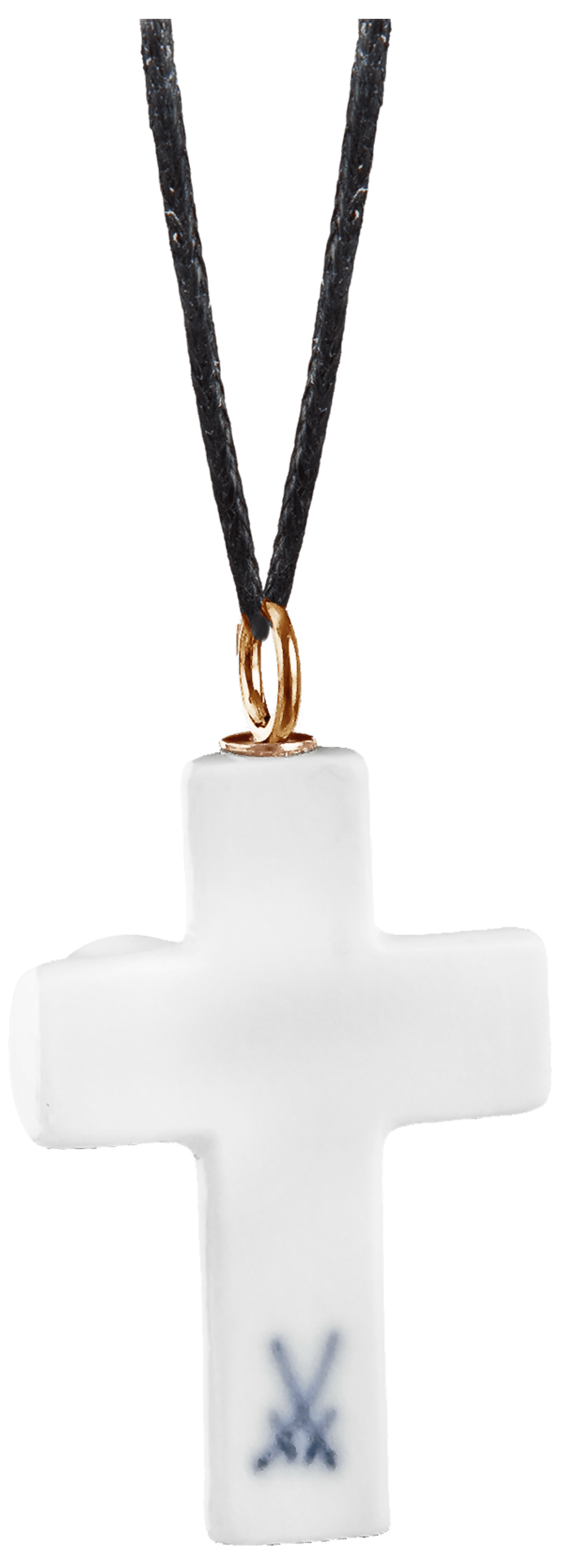 Porzellananhänger Kreuz Schmetterling Weiß, Roségold 750 | Meissen Porzellananhänger 000001-55m71 - Meissen Weimar