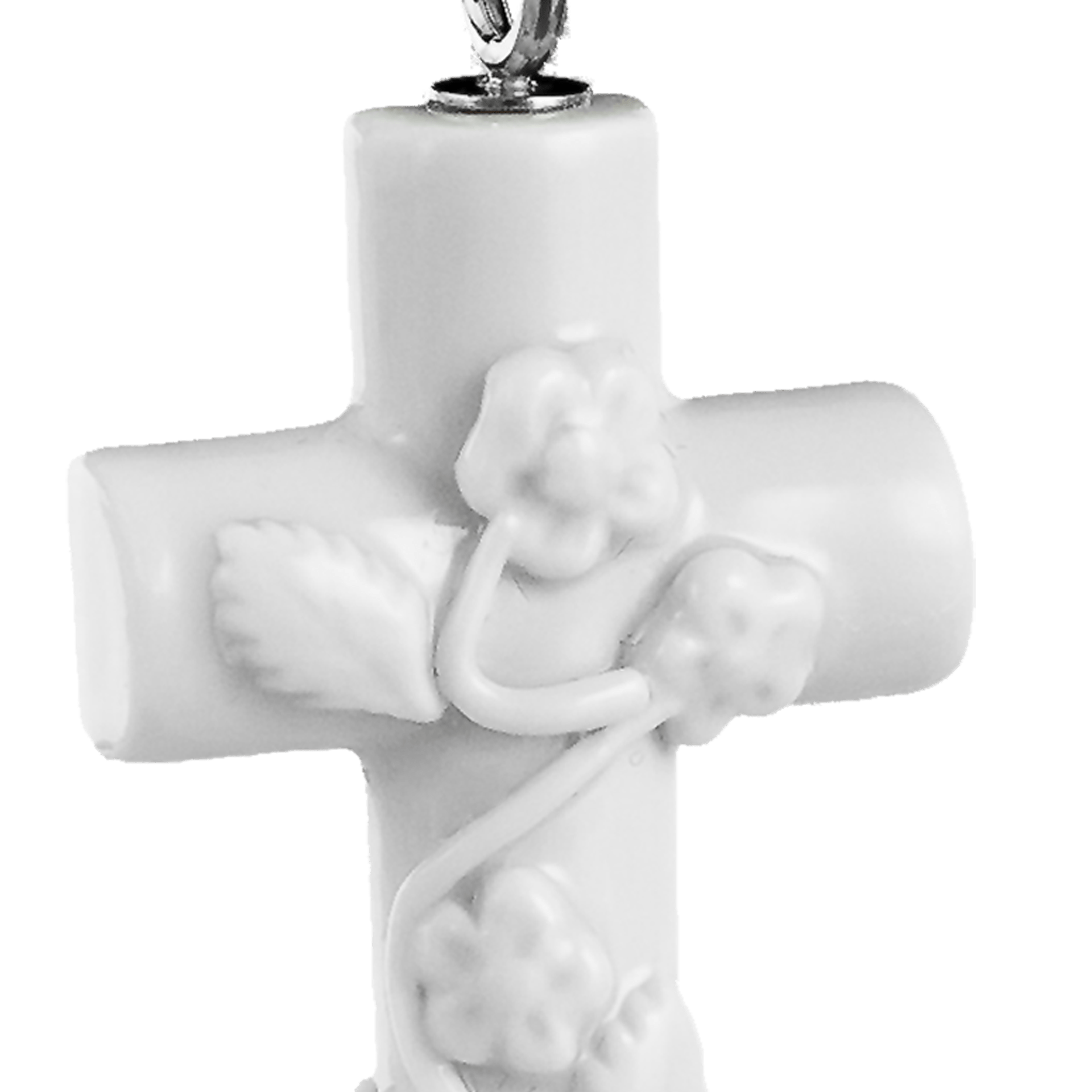 Porzellananhänger Kreuz Vergissmeinnicht Weiß, 5 g | Meissen Porzellananhänger 000001-55m68 - Meissen Weimar