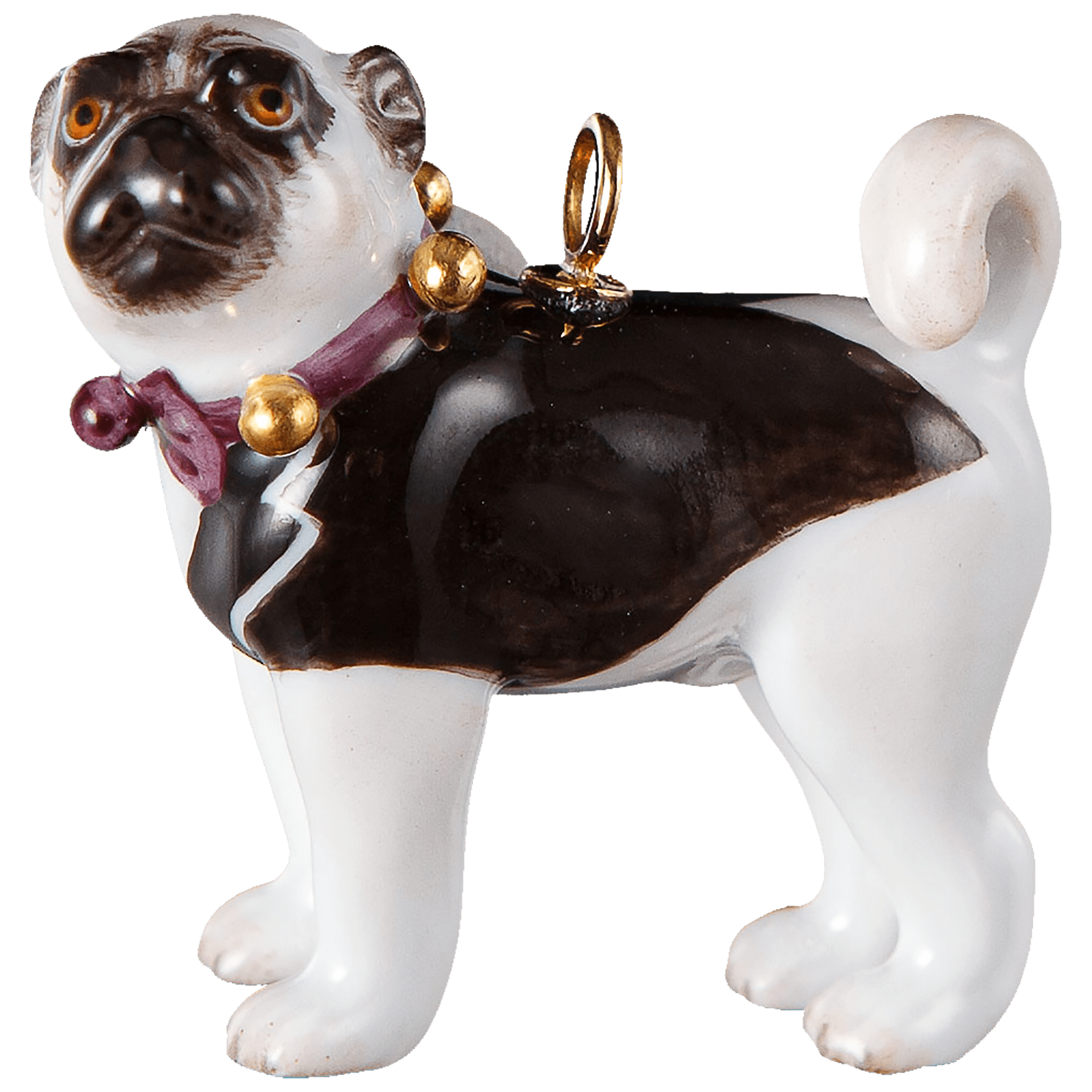 Porzellananhänger Mops Sir Henry, Höhe 3,4 cm | Meissen Porzellananhänger mpj20hs0333sh - Meissen Weimar