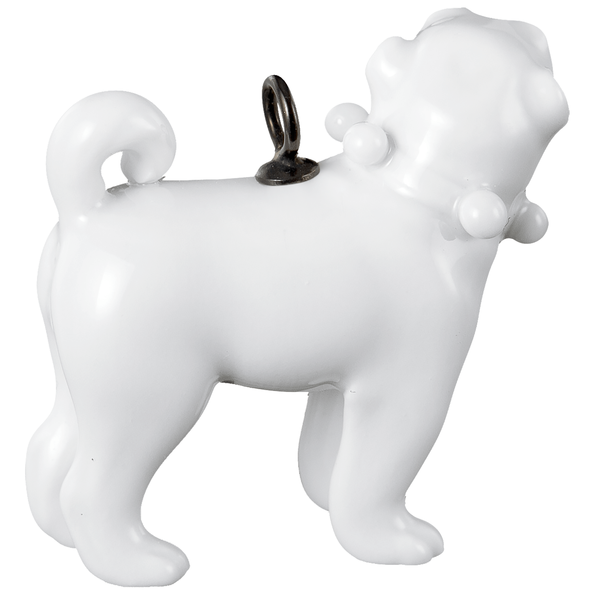 Porzellananhänger Mops Weiß, H 3,4 cm | Meissen Porzellananhänger 000001 - 78m09 - Meissen Weimar