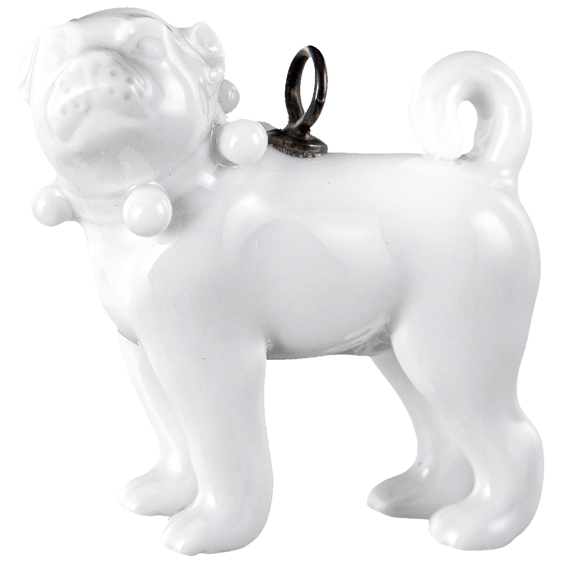 Porzellananhänger Mops Weiß, H 3,4 cm | Meissen Porzellananhänger 000001 - 78m09 - Meissen Weimar