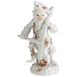 Porzellanfigur Affenkapelle Baßgeiger, handbemalt, H 15 cm | Meissen Figuren-Edition Affenkapelle