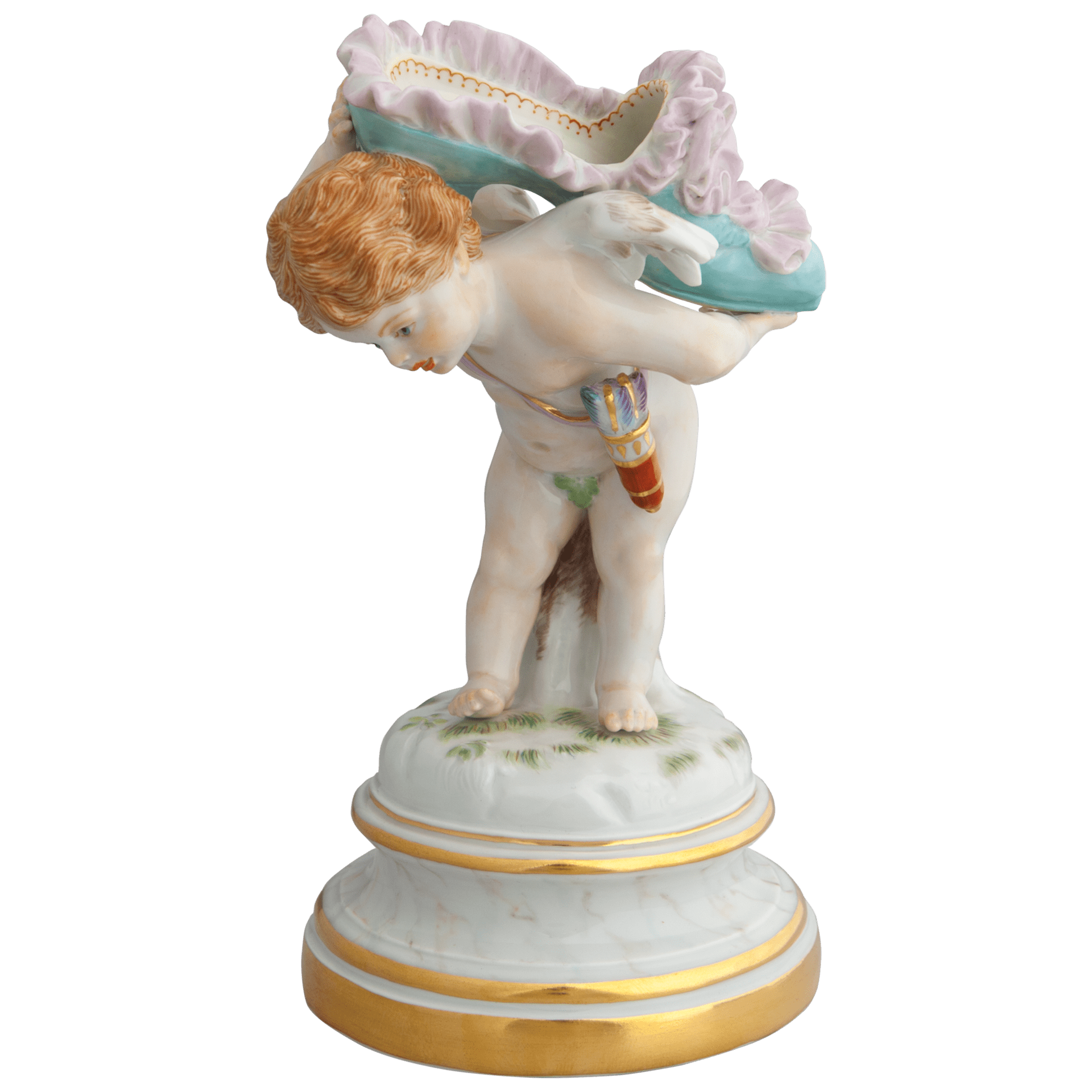 Porzellanfigur Amor, bunt und goldstaffiert, H 17,5 cm | Meissen Figuren Individuell 900300 - 70681 - Meissen Weimar