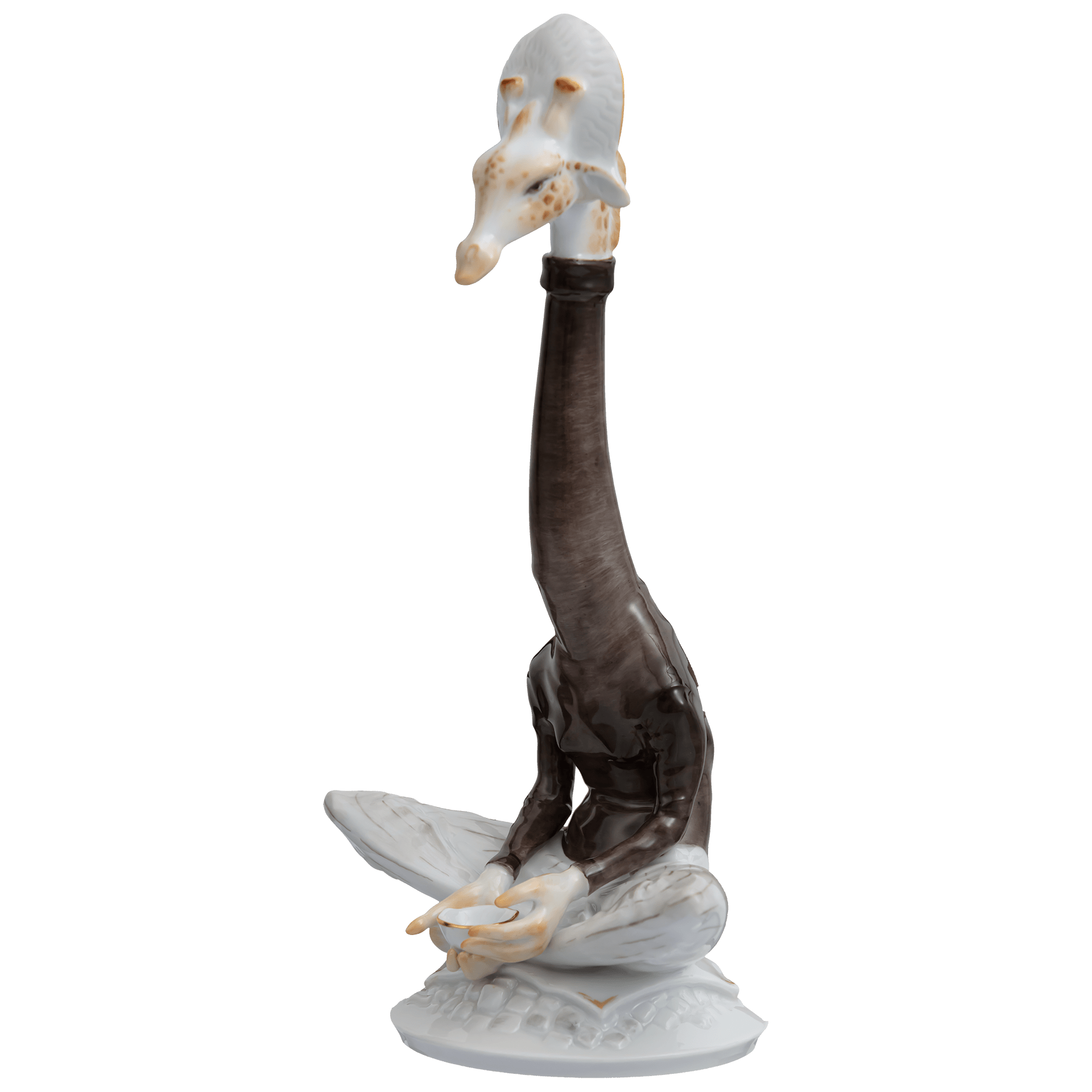 Porzellanfigur Giraffe Mrs. Silence Bunt und gold staffiert, H 23 cm | Meissen Figuren - Edition Ladies & Gentlemen 900300 - 78045 - Meissen Weimar