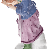 Porzellanfigur Mädchen, Schneeball abwehrend, H 13 cm | Meissen Figuren-Edition Tierkinder