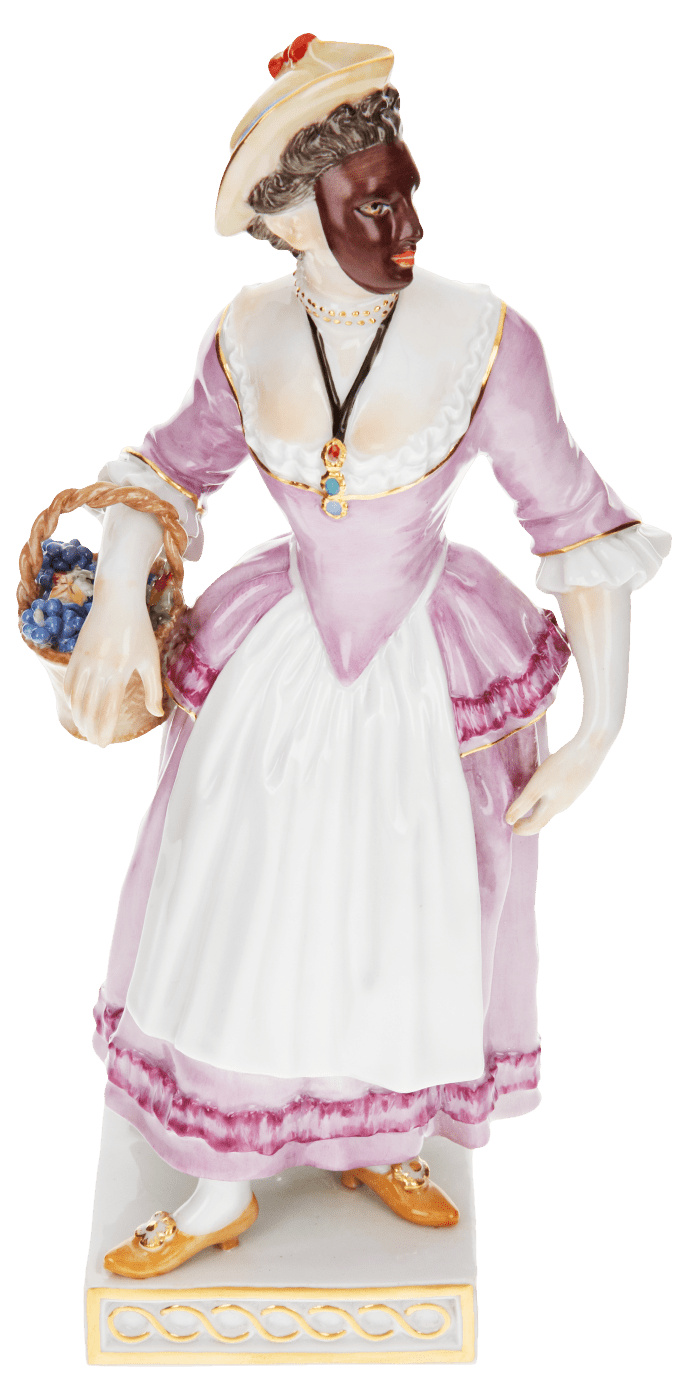 Porzellanfigur Ortolana, Bunt und gold staffiert, H 17 cm | Meissen Figuren - Edition Italienische Komödie 900300 - 64561 - Meissen Weimar