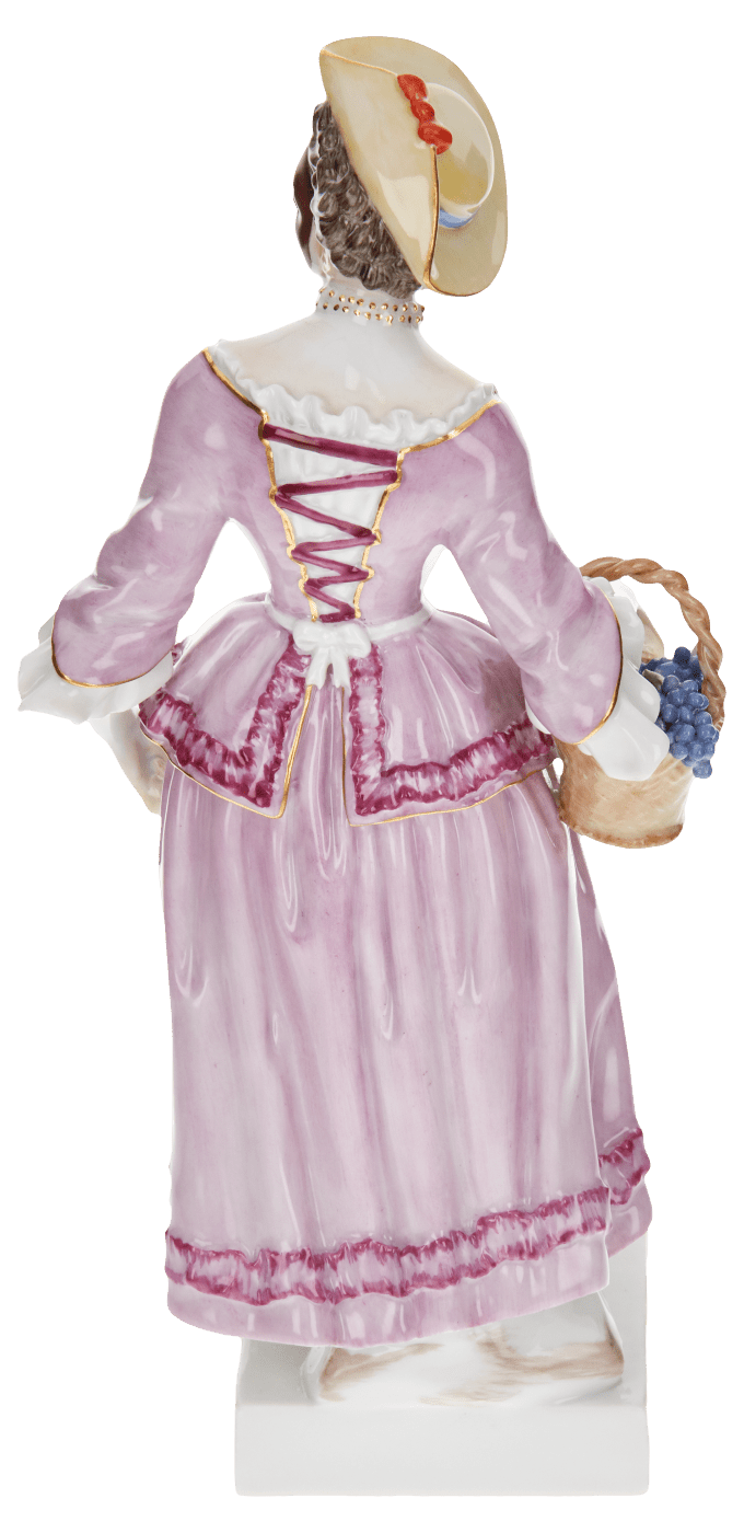 Porzellanfigur Ortolana, Bunt und gold staffiert, H 17 cm | Meissen Figuren - Edition Italienische Komödie 900300 - 64561 - Meissen Weimar