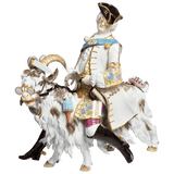 Porzellanfigur Schneider auf Ziegenbock, H 43 cm | Meissen Exklusiv-Kollektion