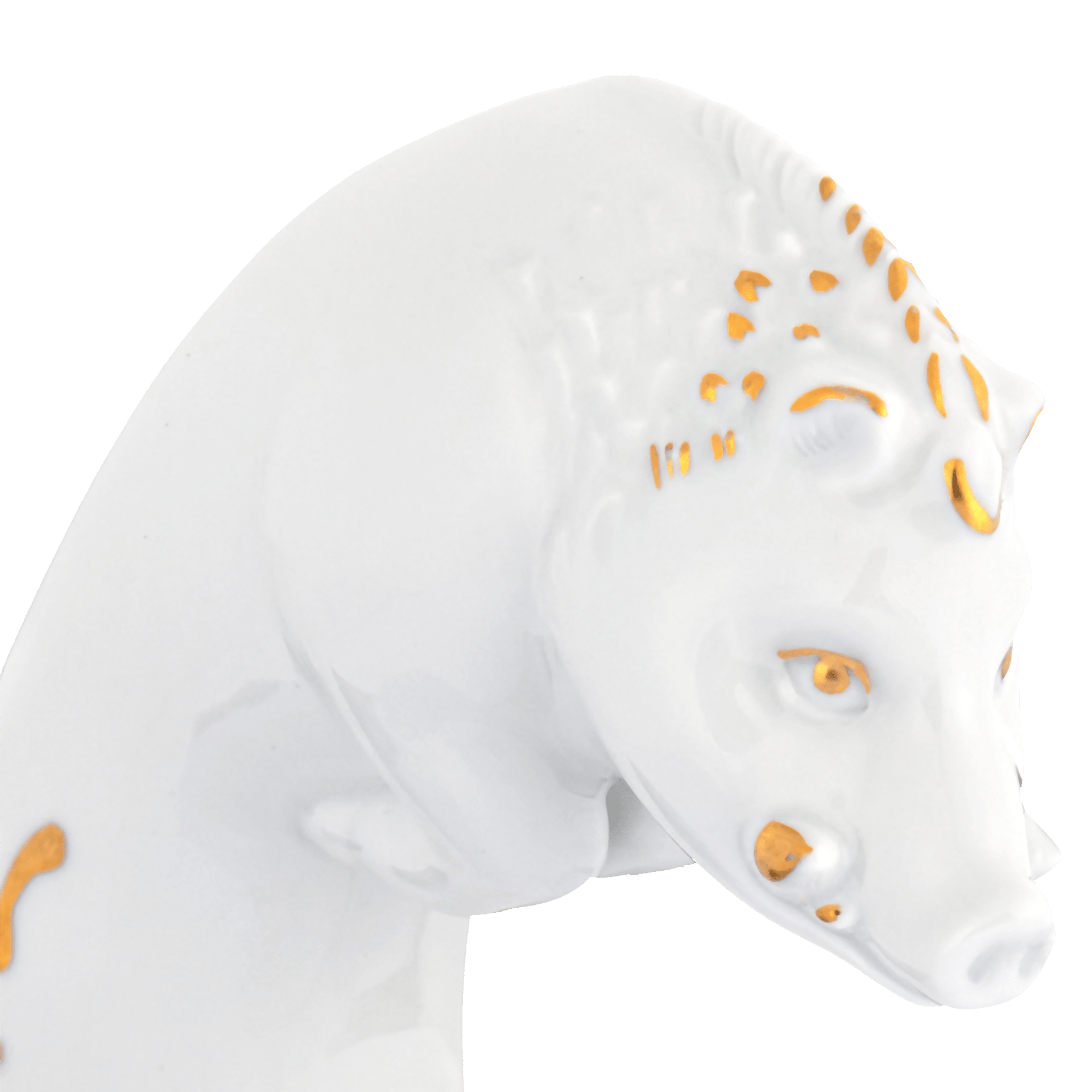 Porzellanfigur Schwein Gold staffiert H 12,5 cm | Meissen Figuren chinesisches Jahrestier 900200 - 83661 - Meissen Weimar