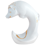 Porzellanfigur Schwein Gold staffiert H 12,5 cm | Meissen Figuren chinesisches Jahrestier