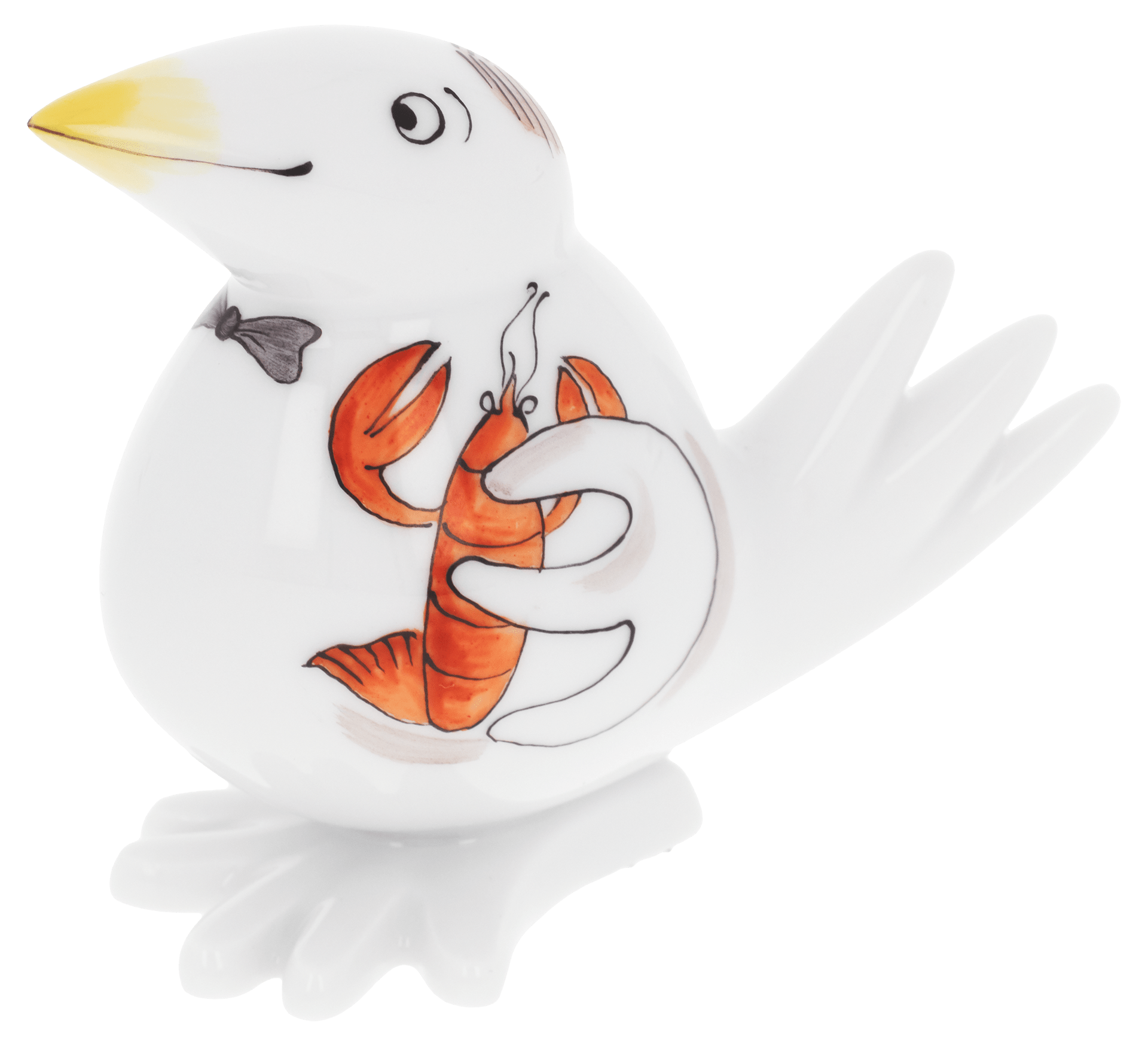 Porzellanfigur Vogel Feinschmecker H 6 cm | Meissen Figuren - Edition Spassvogel 71a238 - 77410 - Meissen Weimar