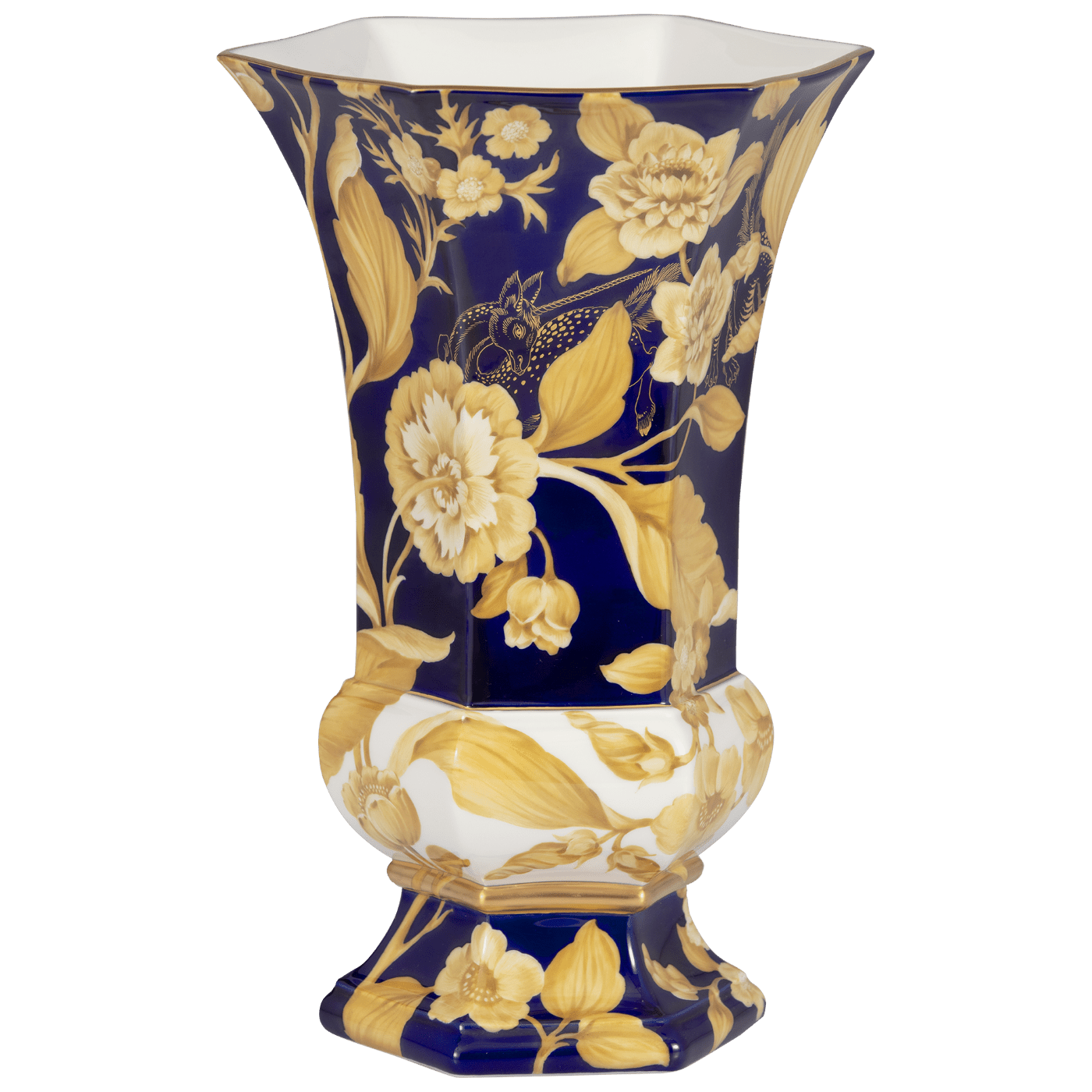 Porzellanvase Secret Garden, Dunkelblau - Gold, H 27,5 cm | Meissen Limitierte Meisterwerke 619884 - 50041 - Meissen Weimar
