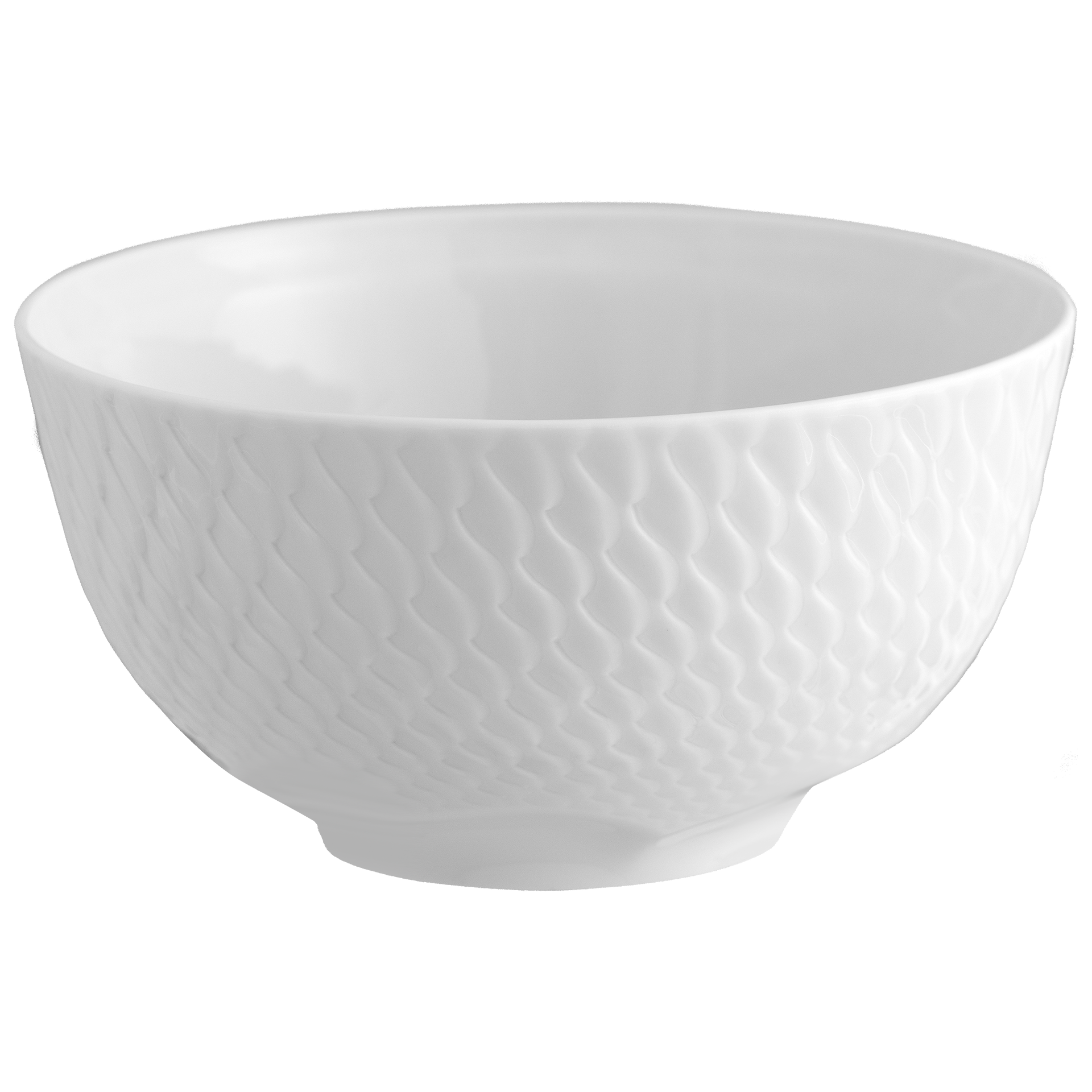Reisschale mit Deckel, Weiß, Ø 12,5 cm | Meissen Wellenspiel Relief 000001 - 29820 - Meissen Weimar