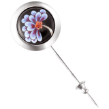Reversnadel Indische Blüte Blau, Ø 1.8 cm | Meissen Schmuck Individuell