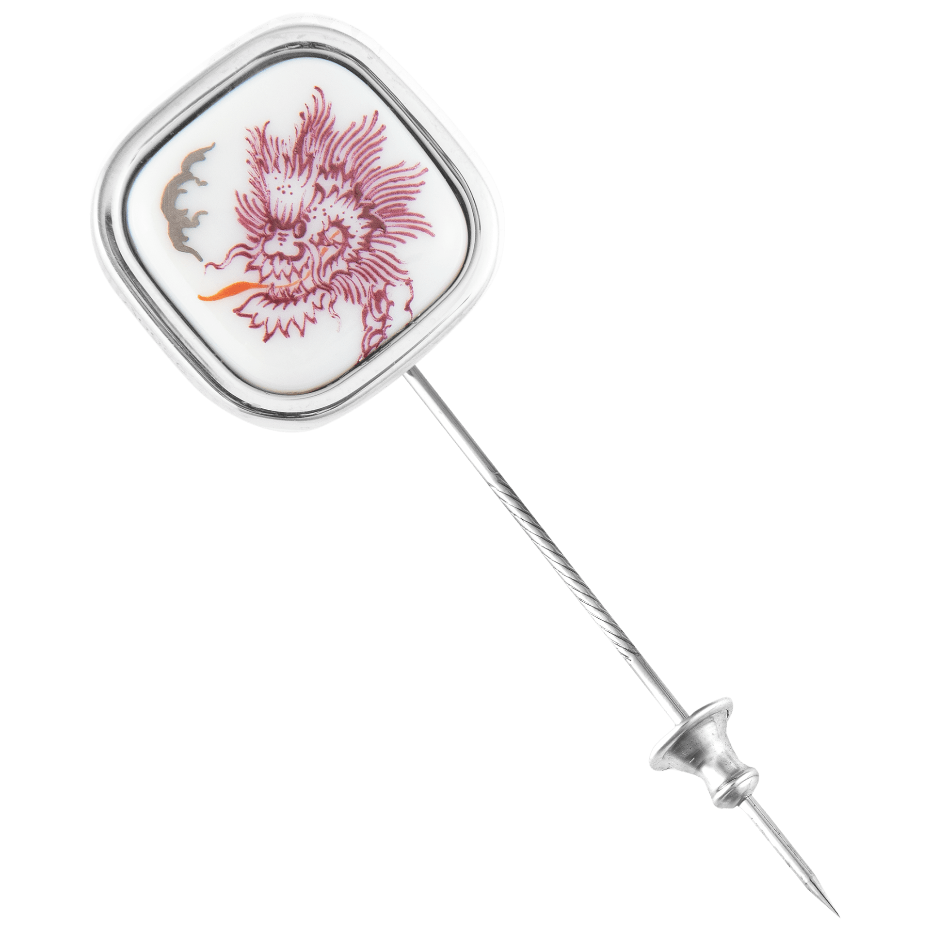 Reversnadel Ming - Drache Purpur Ø 1.8 cm | Meissen Herrenschmuck mpj60dr928c1 - Meissen Weimar