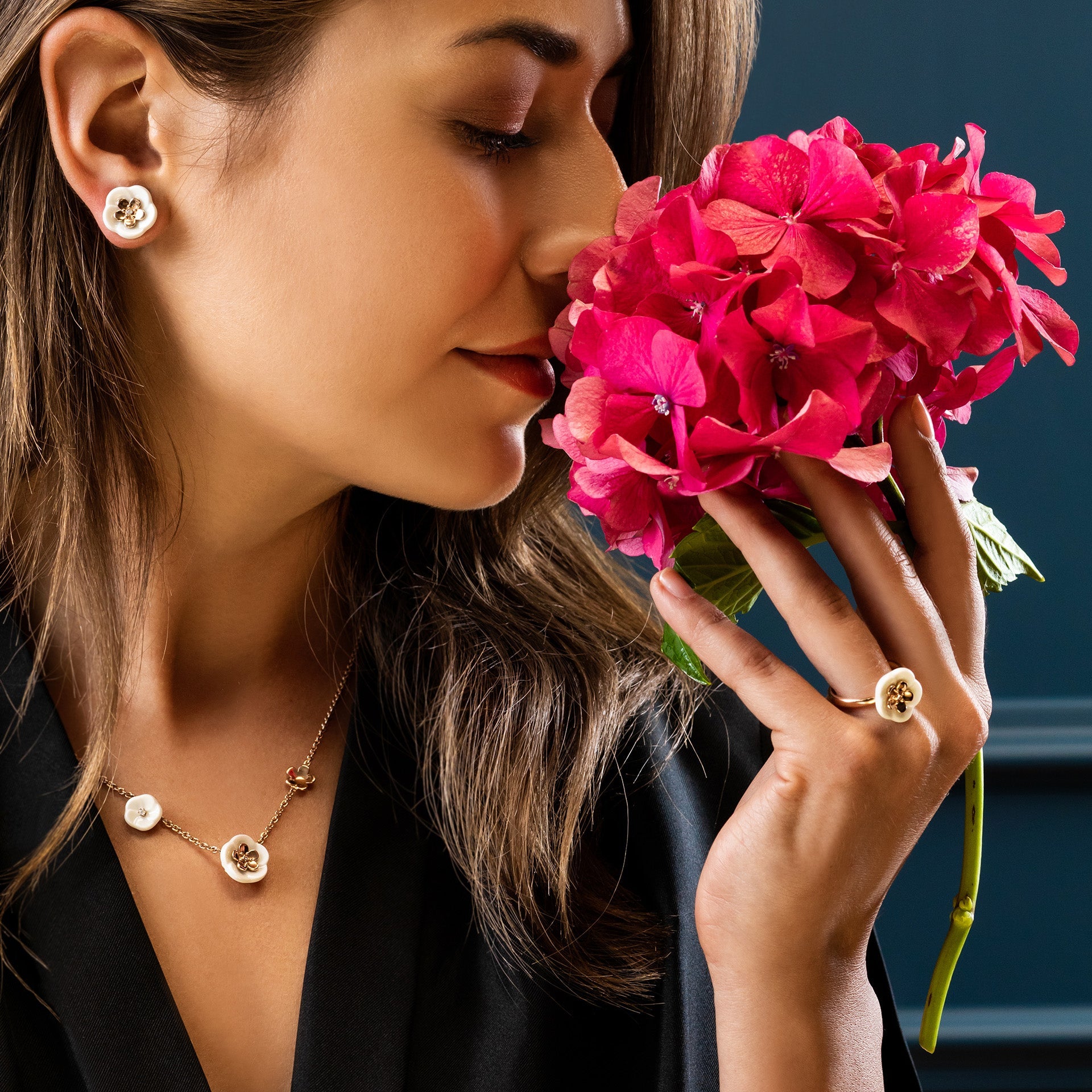 Ring Royal Blossom Bouquet Gelbgold 750, Brillant 0,01 ct | Meissen Royal Blossom Collection mpj10bl35700 - Meissen Weimar