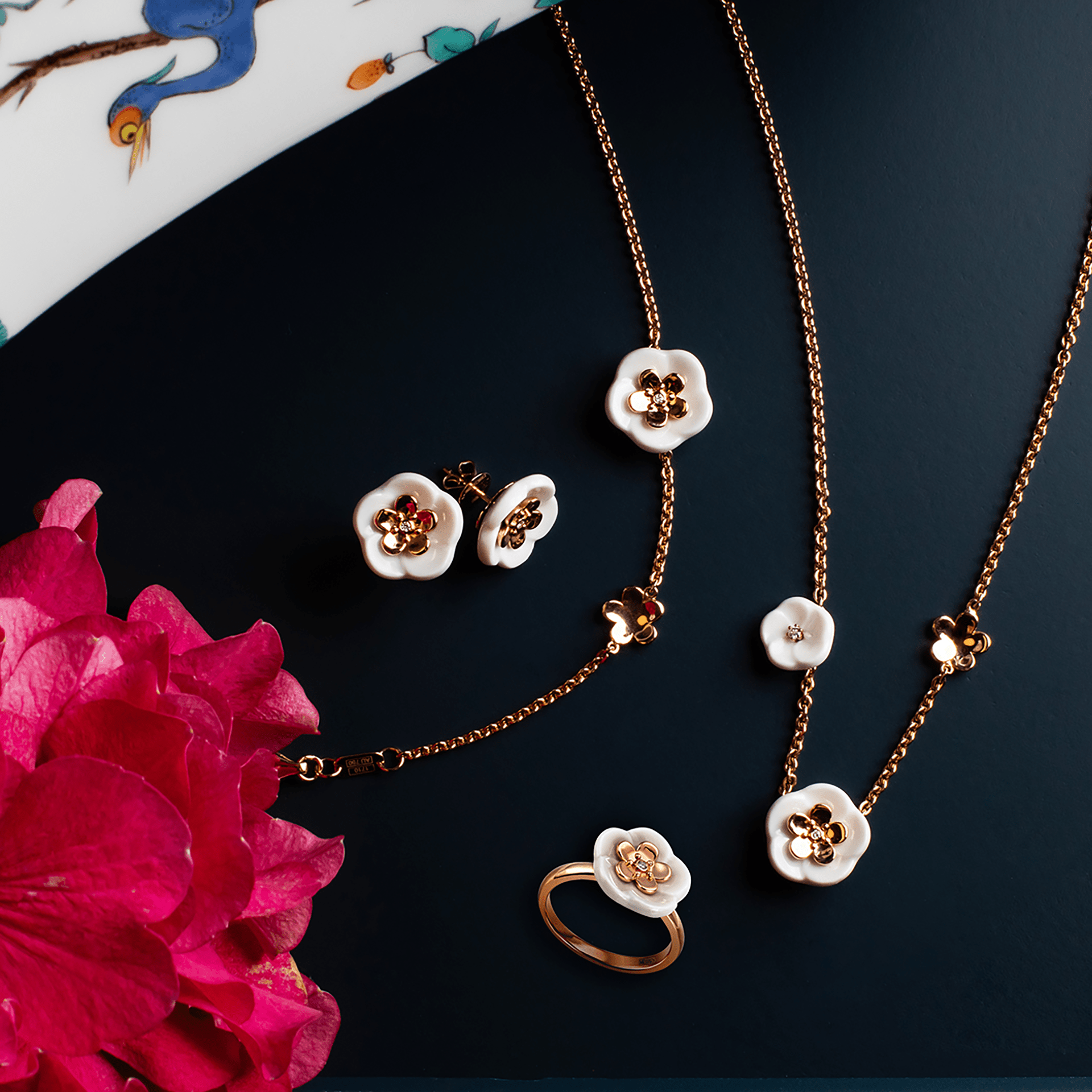 Ring Royal Blossom Bouquet Gelbgold 750, Brillant 0,01 ct | Meissen Royal Blossom Collection mpj10bl35700 - Meissen Weimar