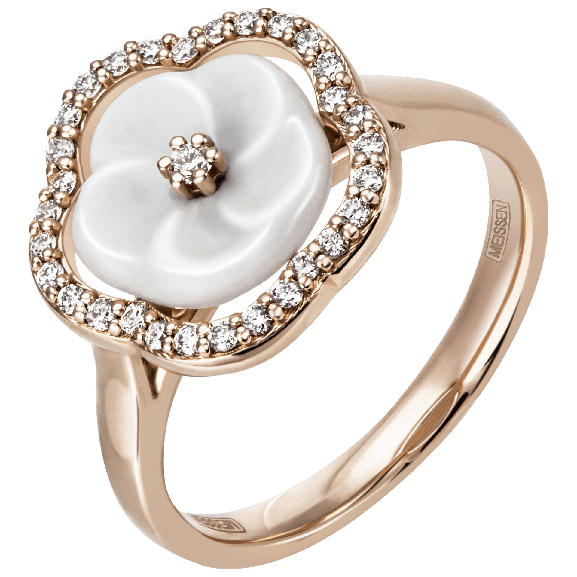 Ring Royal Blossom Frame Roségold 750, 31 Diamanten, Gewicht 5 g | Meissen Royal Blossom Collection mpj10bf16800 - Meissen Weimar