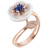Ring Royal Blossom Gem Tansanit Blau, 50 mm, Roségold 750 | Meissen Royal Blossom Collection