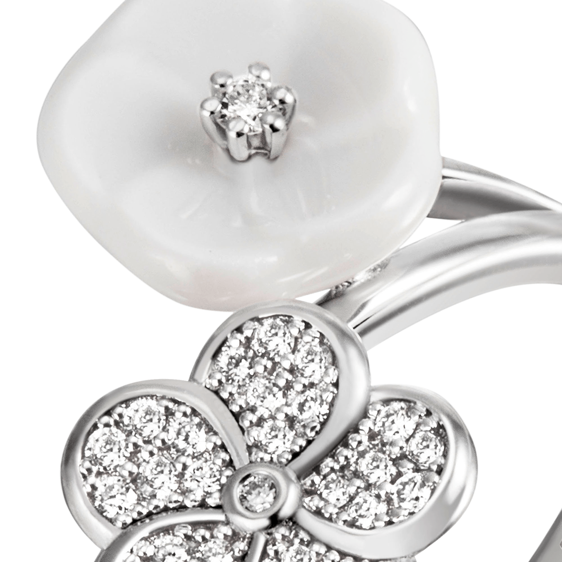 Ring Royal Blossom Pavé 52 mm Weißgold 750 | Meissen Royal Blossom Collection mpj10bl27500 - Meissen Weimar