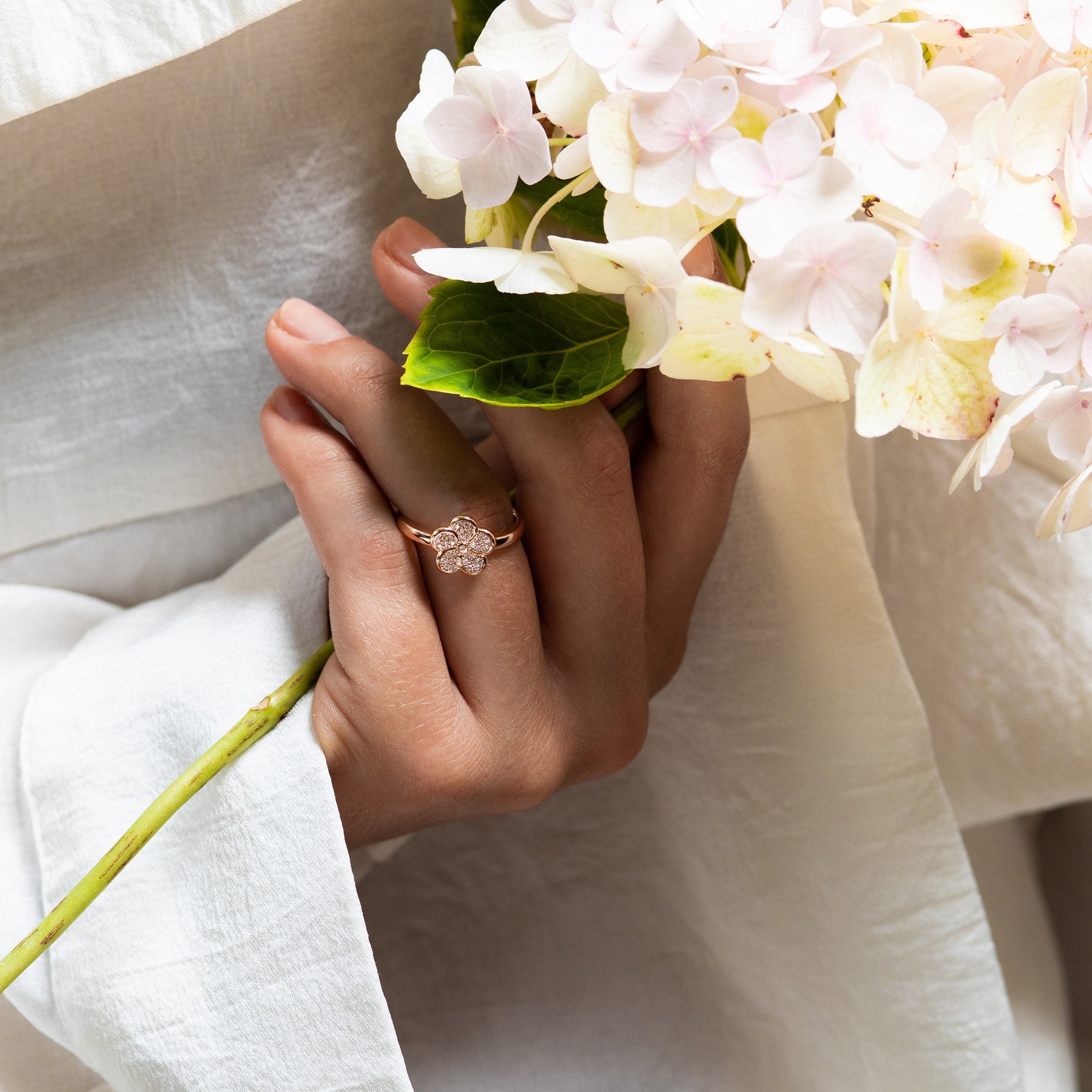 Ring Royal Blossom Pavé Roségold 750 | Meissen Royal Blossom Collection mpj10bp19900 - Meissen Weimar