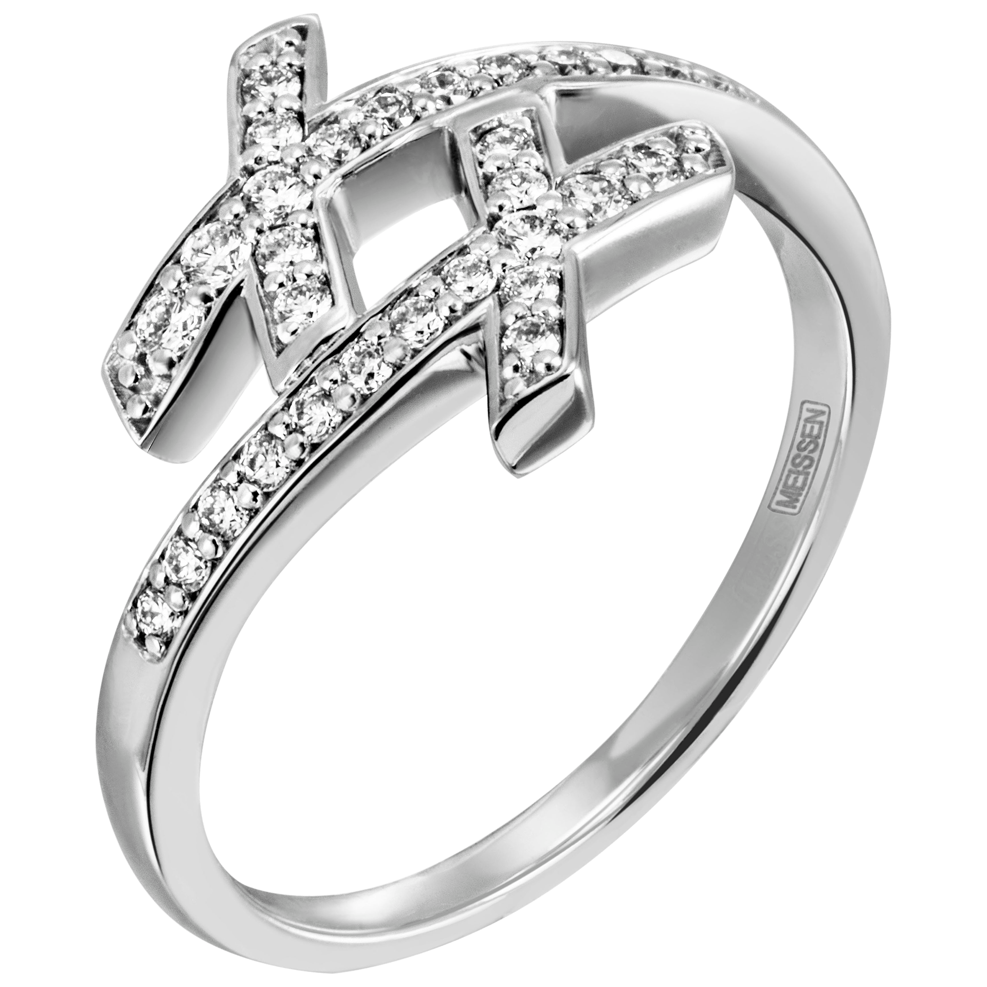 Ring Swords Pavé Weißgold 750, Gewicht ca. 3 g | Meissen Swords Collection mpj10sw22100 - Meissen Weimar