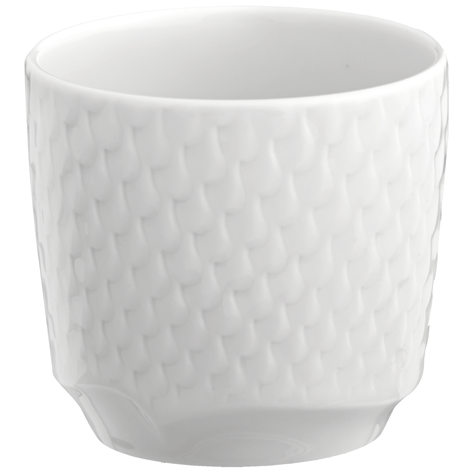 Sake Becher Weiß Ø 5.5 cm H 5 cm | Meissen Wellenspiel Relief 000001 - 55414 - Meissen Weimar