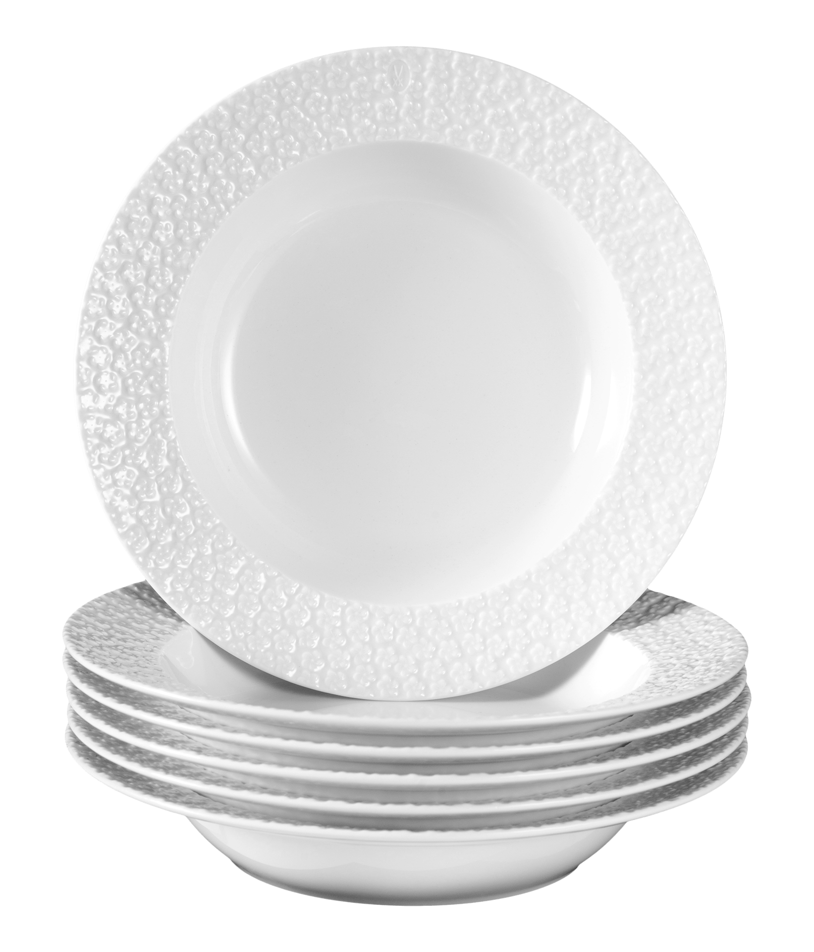 Salat - & Pastateller - Set, Weiß, Ø 26 cm, 6 - Teilig | Meissen No.41 Royal Blossom 000001 - c4226 - Meissen Weimar
