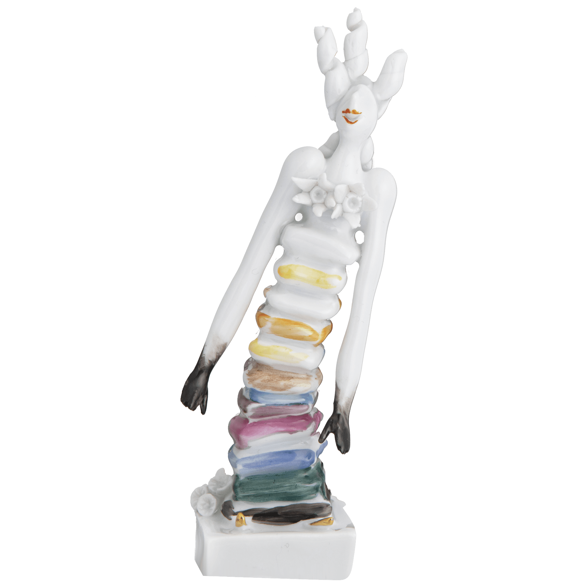 Sängerin, Bunt und gold staffiert, 8,5 cm | Die Clownskapelle 900300 - 60650 - Meissen Weimar