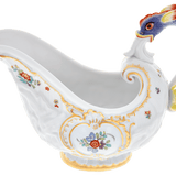 Sauciere, Indische Blumenzweige, gestreute Blümchen, Goldkante, Goldrand, V 0,25 l | Meissen Schwanendessin