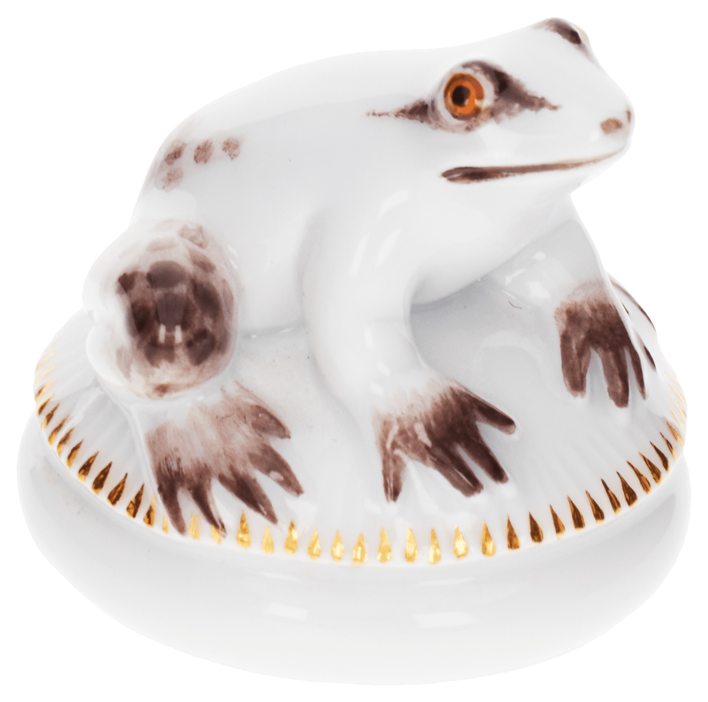 Schachfigur Bauer Frösche, gold staffiert, H 3 cm | Meissen Figuren - Edition Spassvogel 900300 - 60741 - Meissen Weimar