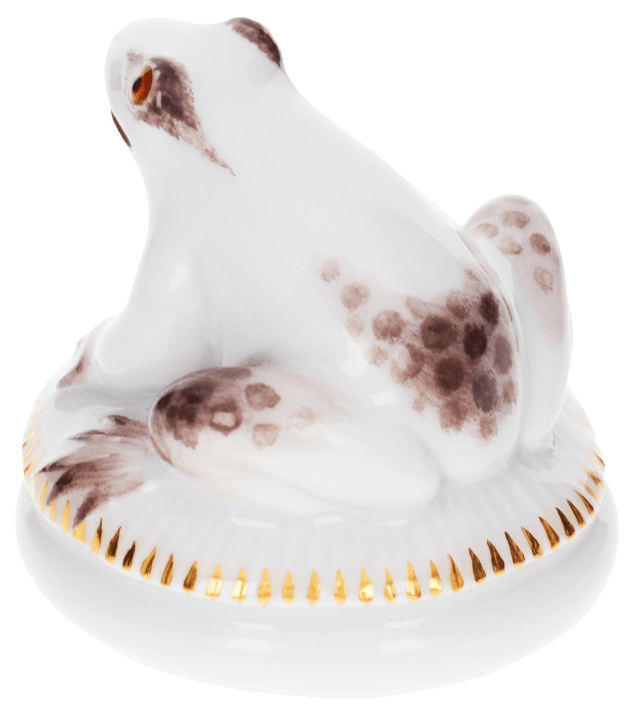 Schachfigur Bauer Frösche, gold staffiert, H 3 cm | Meissen Figuren - Edition Spassvogel 900300 - 60741 - Meissen Weimar