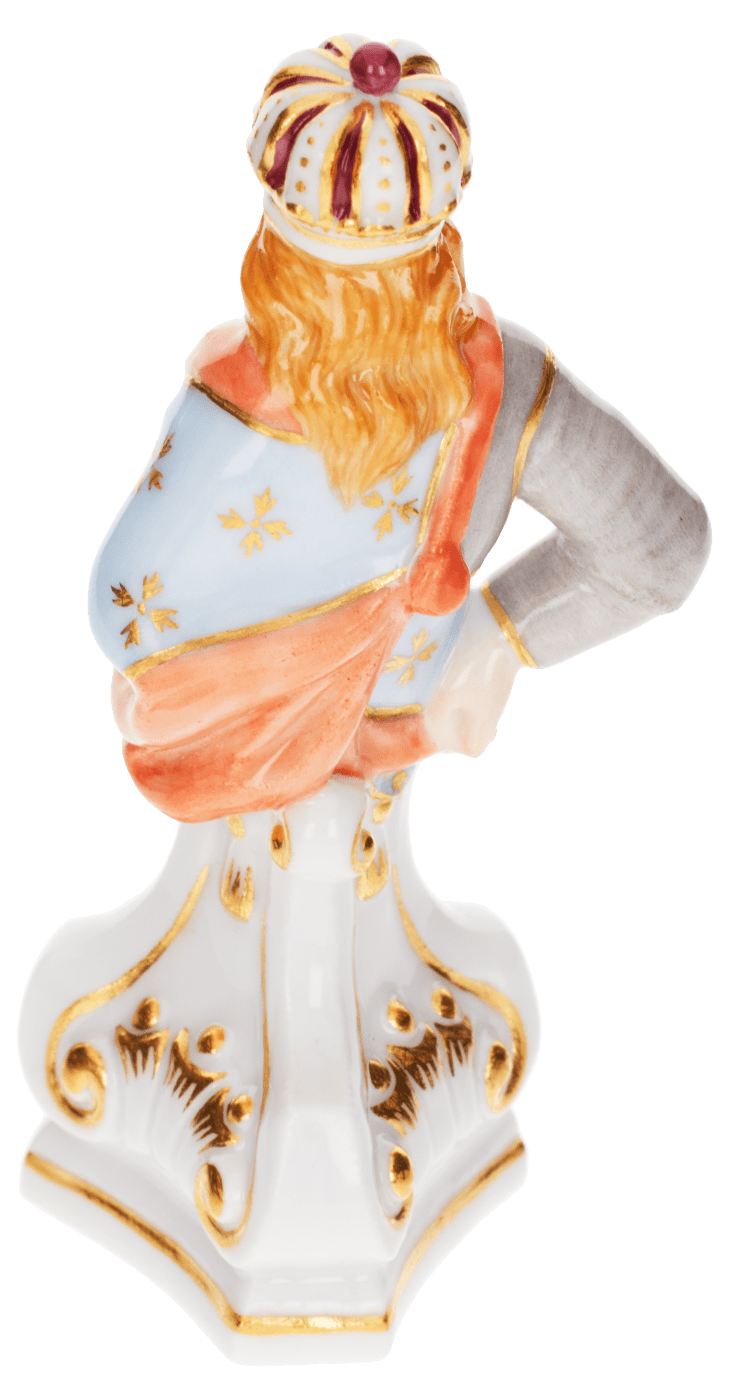 Schachfigur König, bunt und gold staffiert, H 6,6 cm | Meissen Figuren Individuell 900300 - 60700 - Meissen Weimar