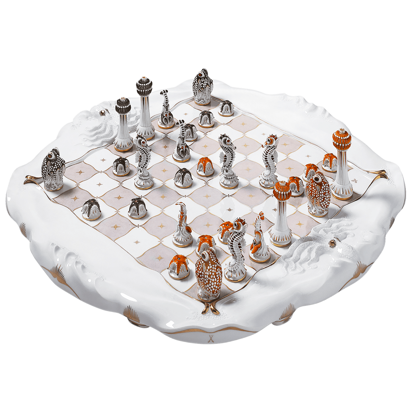 Schachspiel, Seetiere, 6800 g | Meissen Exklusiv - Kollektion 900380 - c6003 - Meissen Weimar