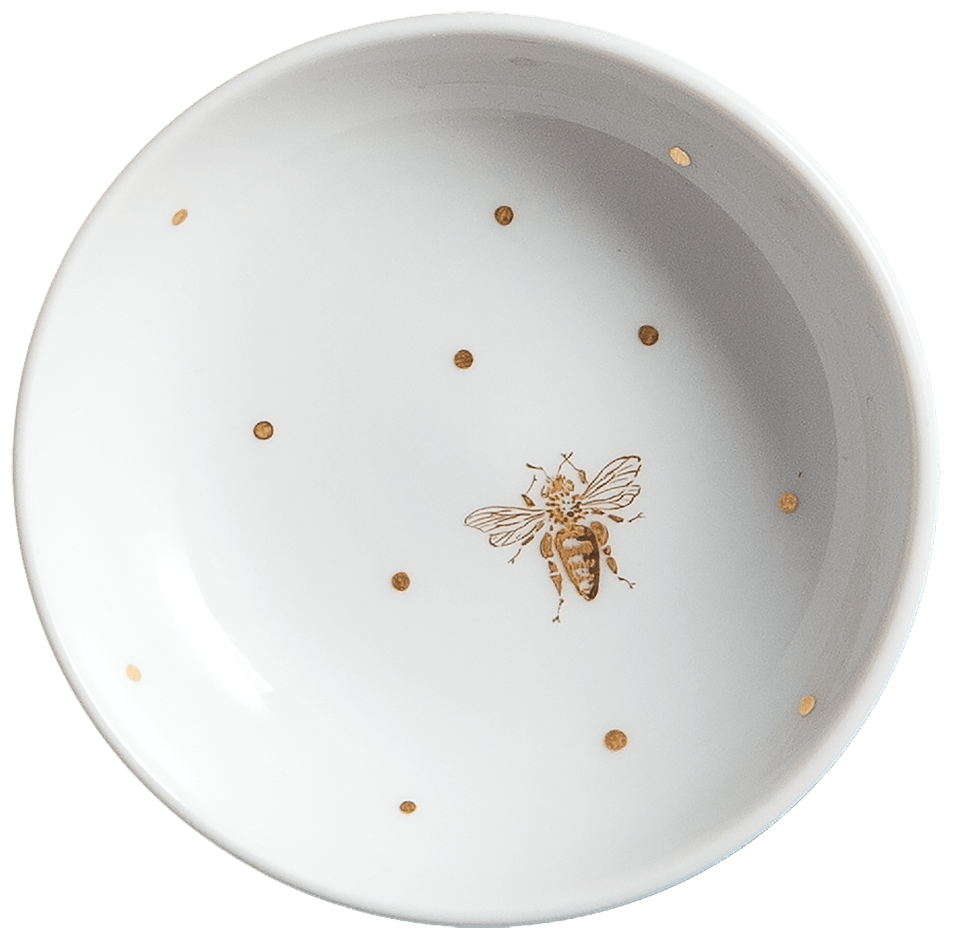 Schälchen, Form "Neuer Ausschnitt", Biene mit Goldpunkten, Ø 8 cm | Meissen Schalen Kollektion 71A170 - 53600 - Meissen Weimar