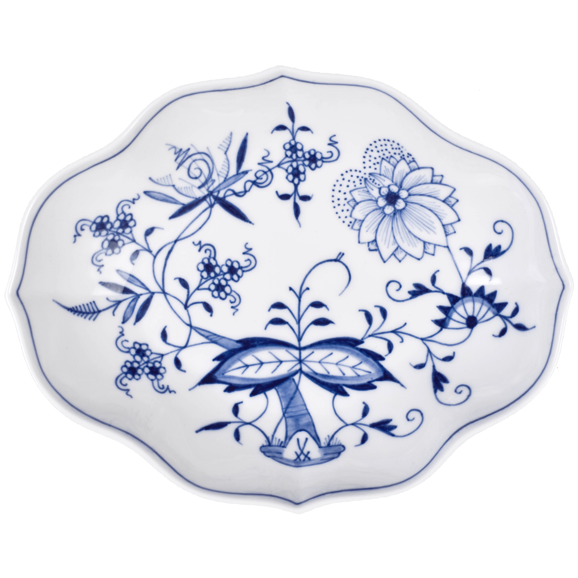 Schälchen, Zwiebelmuster, kobaltblau, weißer Rand, L 18 cm | Meissen Neuer Ausschnitt 800101 - 53607 - Meissen Weimar